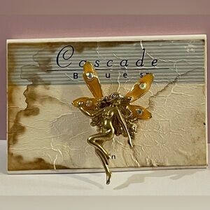 NEW Cascade Blues Gold Fairy Brooch